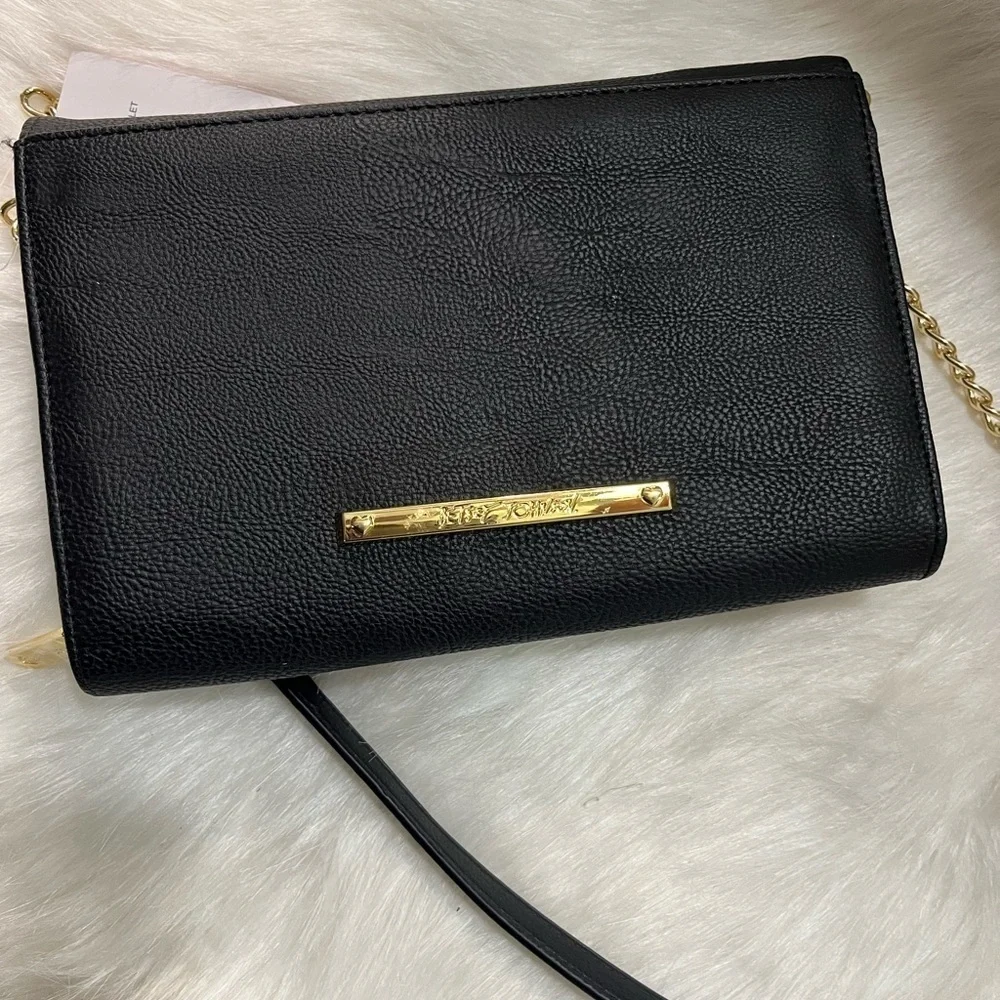 NWT BETSEY JOHNSON Crossbody Leopard bow Wallet Purse $68